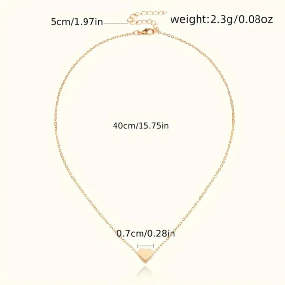 Gold Heart Pendant Necklace - Picture 3 of 5